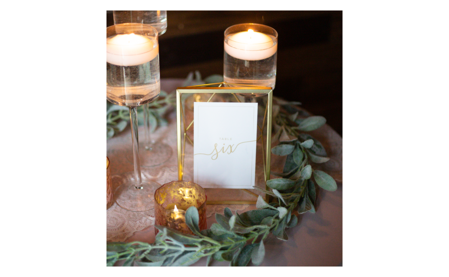 Table Numbers Gold Frame Venue 5126