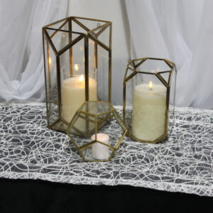 Gold Atrium Lanterns (set of 3)