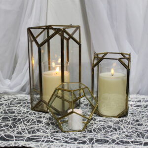 Alternative view of Gold Atrium Lanterns (set of 3)
