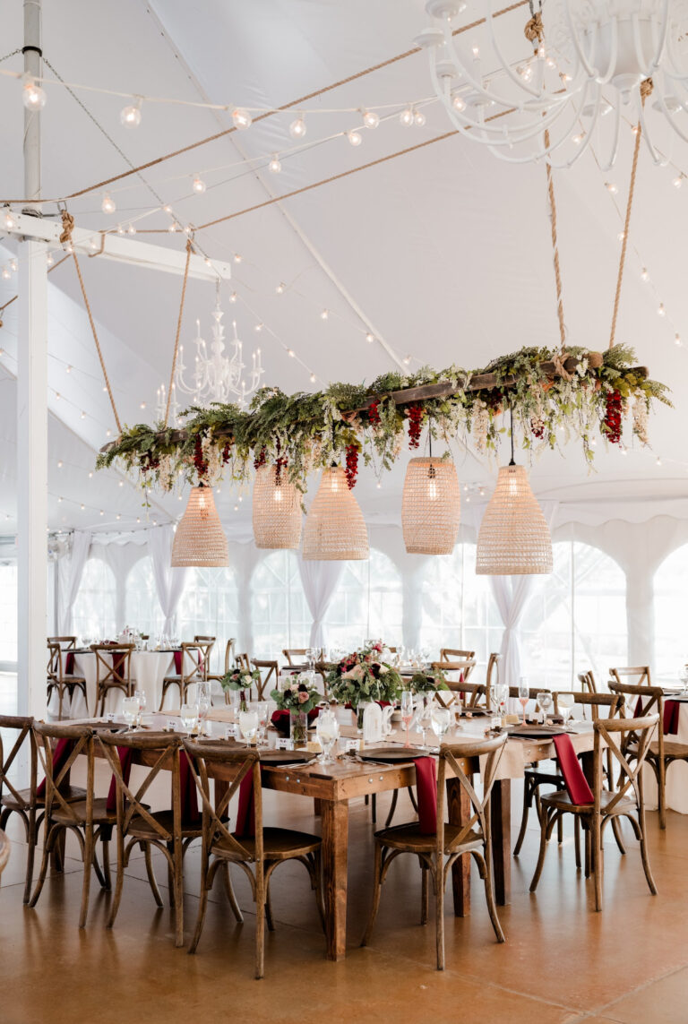 Ladder with Boho Shades + Bulbs